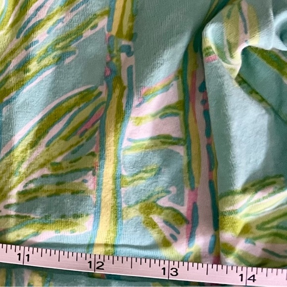 Lilly Pulitzer Palm Tree Print Cotton Short Sleeve Dress Light Blue/Green Small - Picture 6 of 7